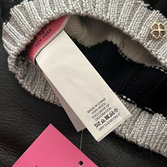 NWT Kate Spade stripes pompom beret main image 6